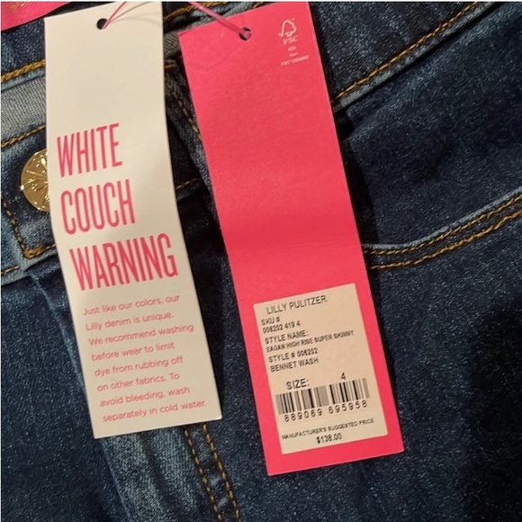 Lily Pulitzer Eagan Super Skinny  Jeans- Bennet Wash-NWT - Picture 14 of 15